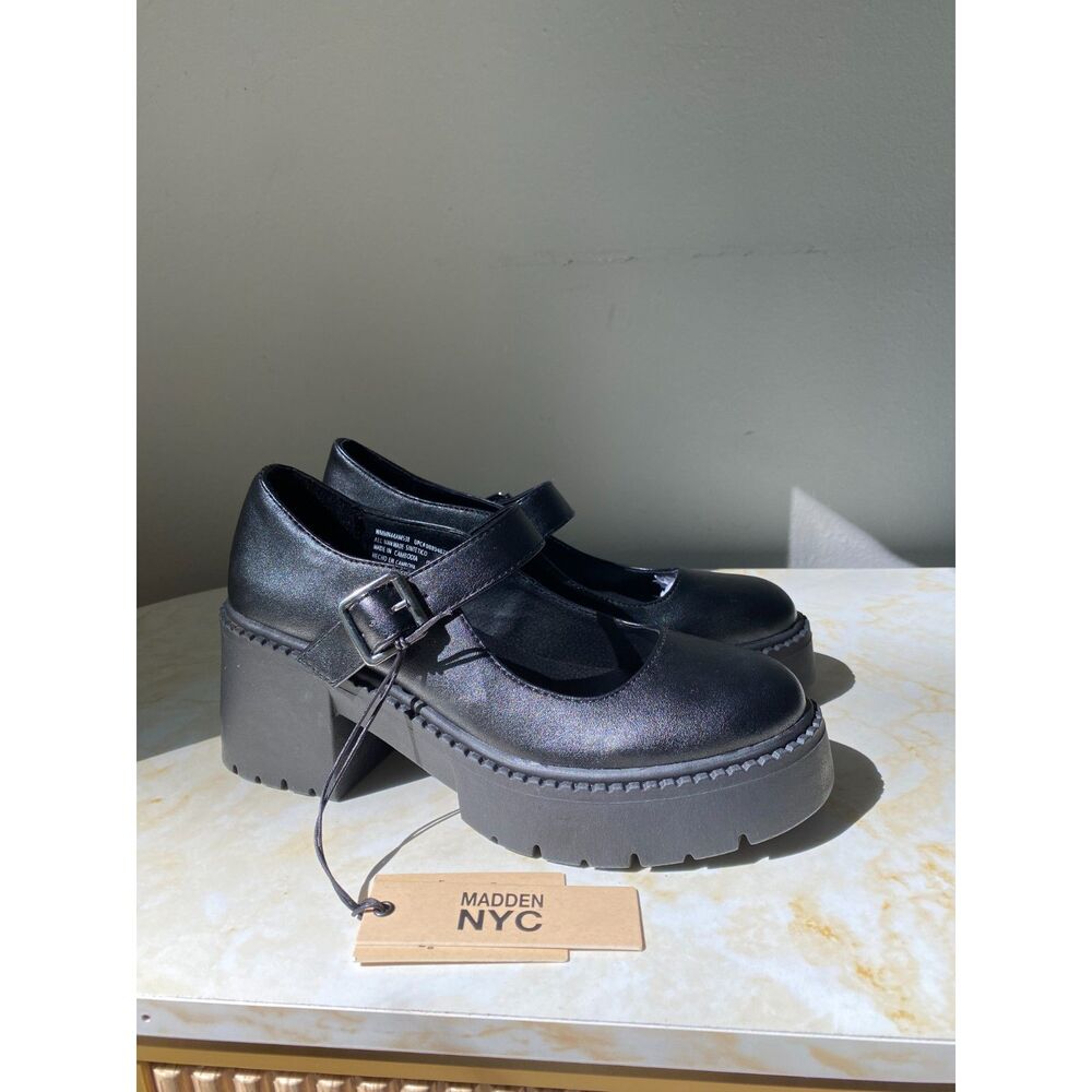 NWT Steve Madden NYC Retro Grunge Mary Janes 6 Shoes Y2K Platform Chunky Heels - Picture 8 of 8